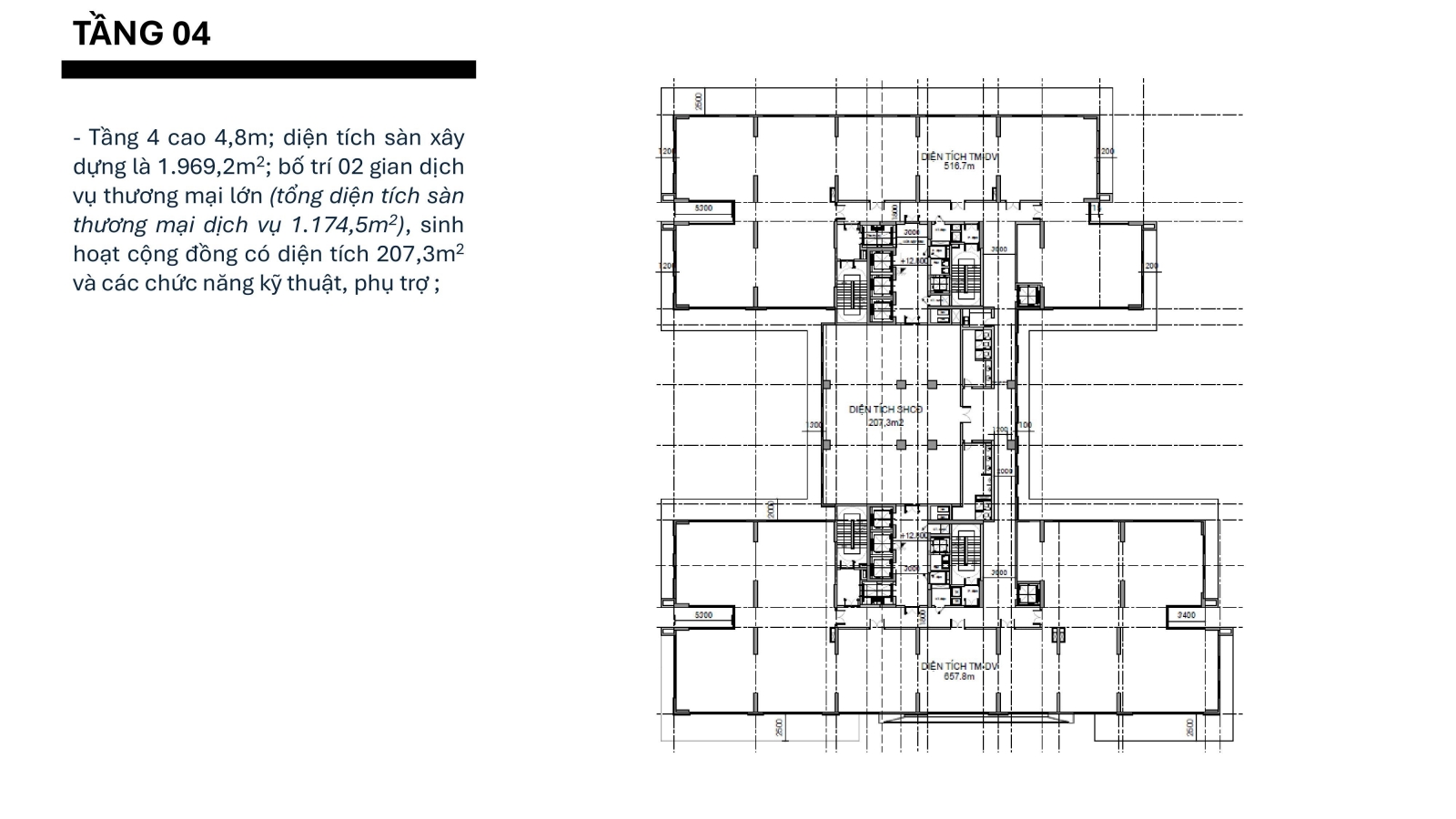 Mặt bằng nhà ở xã hội Tân Lập tầng 4