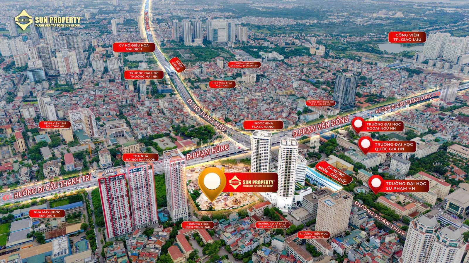 vị trí Dự án Sun Cầu Giấy, Contrexim Cầu Giấy