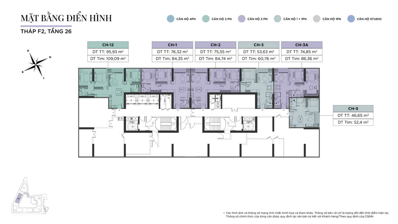 Mặt bằng Sun Feliza Suites Cầu Giấy f2