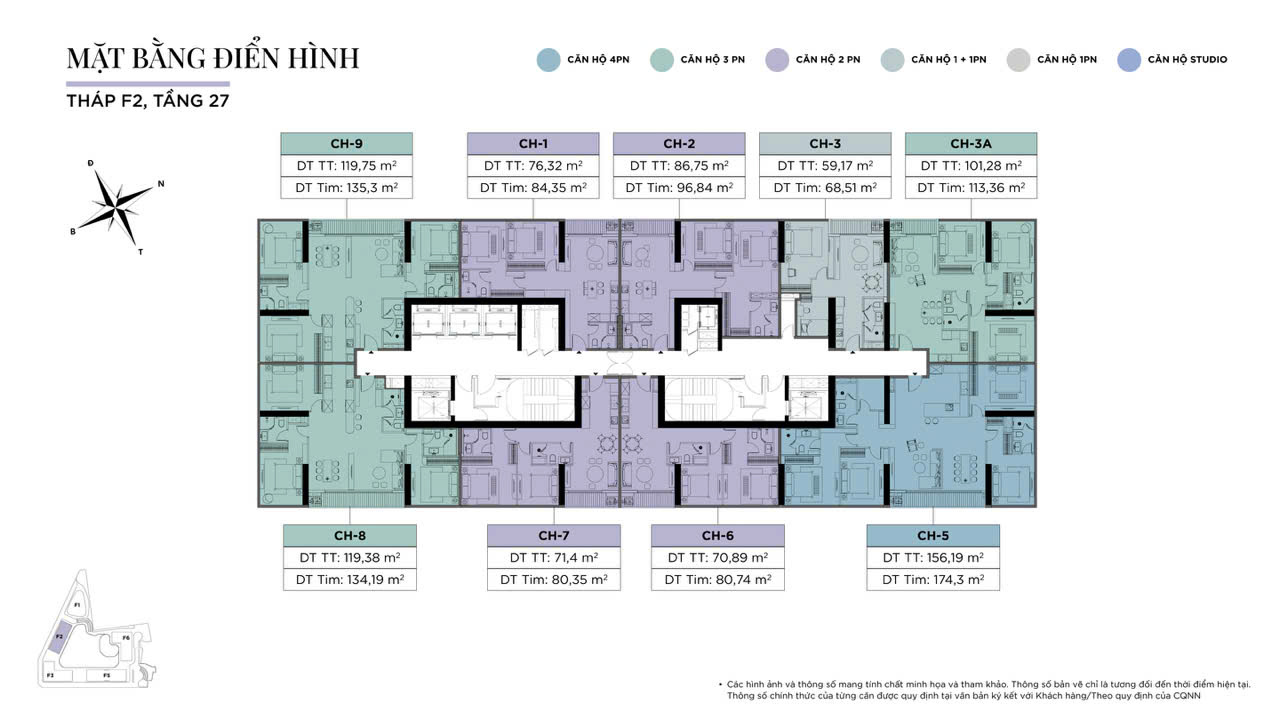 Mặt bằng Sun Feliza Suites Cầu Giấy f2