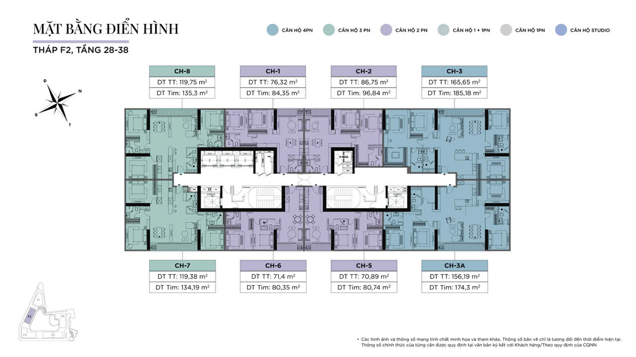 Mặt bằng Sun Feliza Suites Cầu Giấy f2