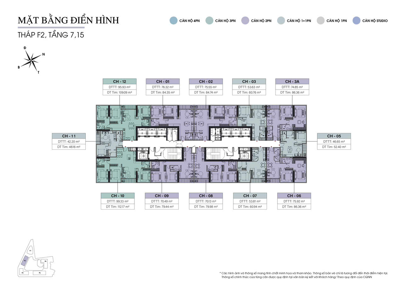 Mặt bằng Sun Feliza Suites Cầu Giấy f2