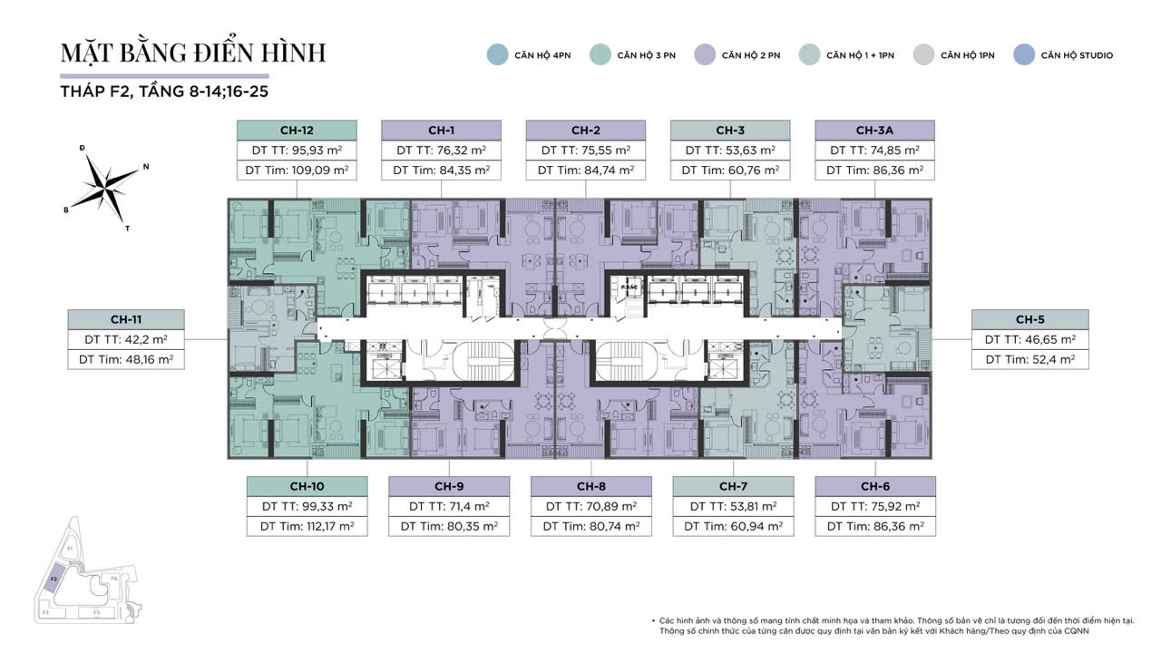 Mặt bằng Sun Feliza Suites Cầu Giấy f2