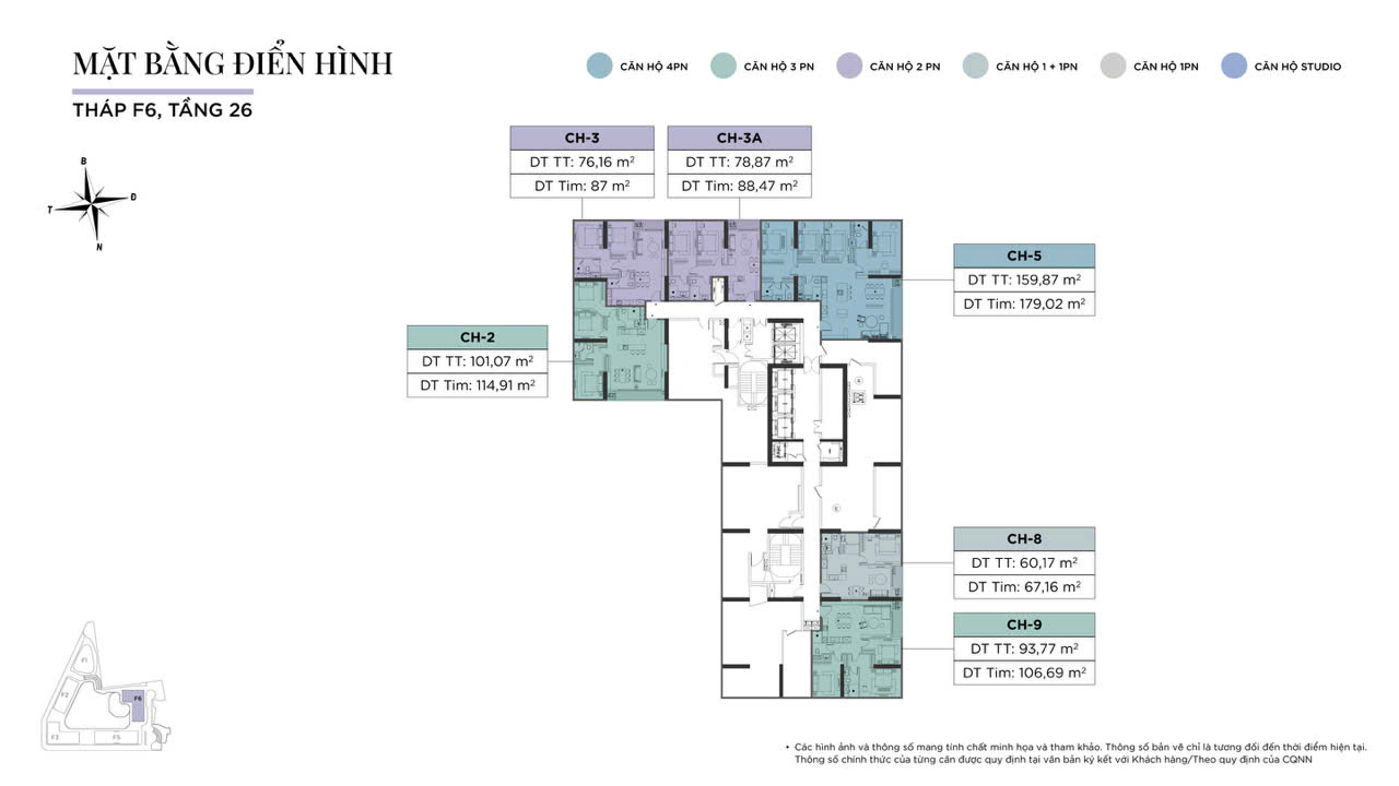 Mặt bằng Tòa F6 Sun Grand City Cầu Giấy 