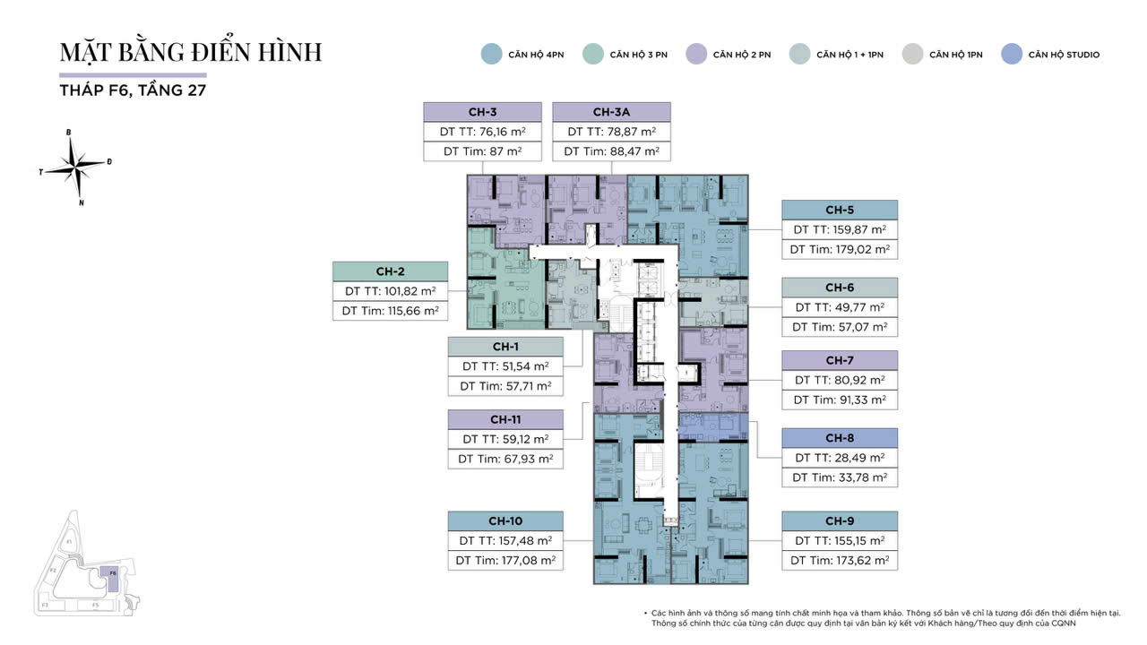  Mặt bằng Tòa F6 Sun Grand City Cầu Giấy 