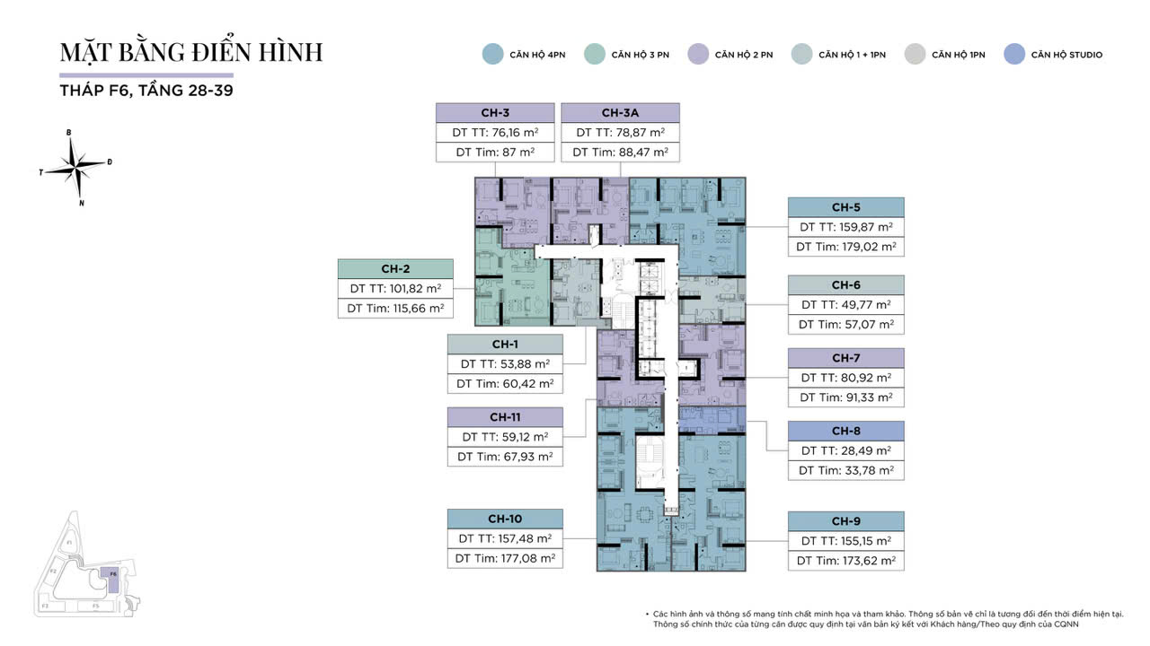  Mặt bằng Tòa F6 Sun Grand City Cầu Giấy 