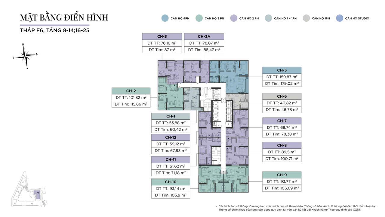  Mặt bằng Tòa F6 Sun Grand City Cầu Giấy 