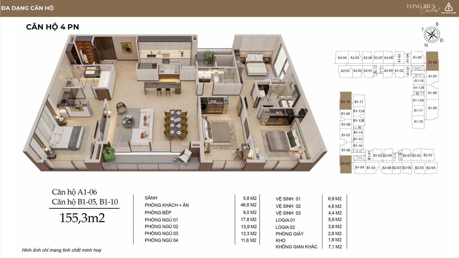  Taseco Long Biên - Long Biên Central 4 ngủ