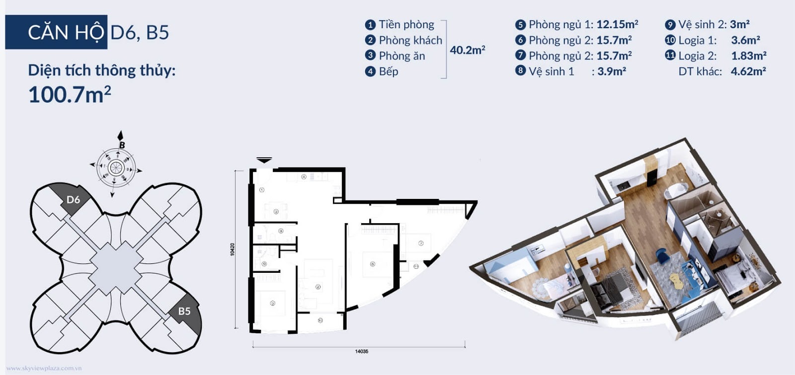 Mặt Bằng Căn hộ The Queen 360 Giải thích phóng to