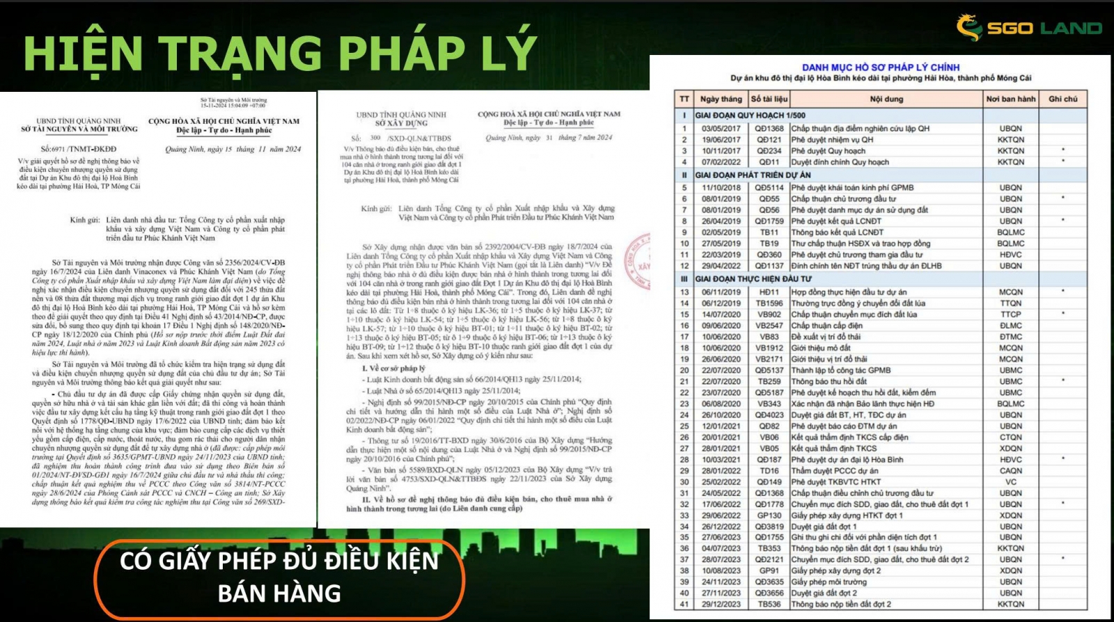 dự án Vera Diamond City Móng Cái pháp lý